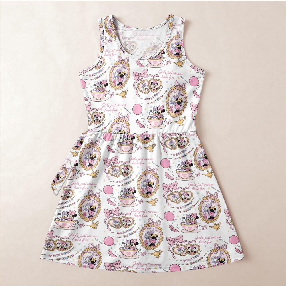 Whimsical Minnie Daisy Ride Tennis Dress, Tea Cups Carousel Design Skort Outfit, Magic Kingdom Summer Vacation Mothers Day Birthday Gear