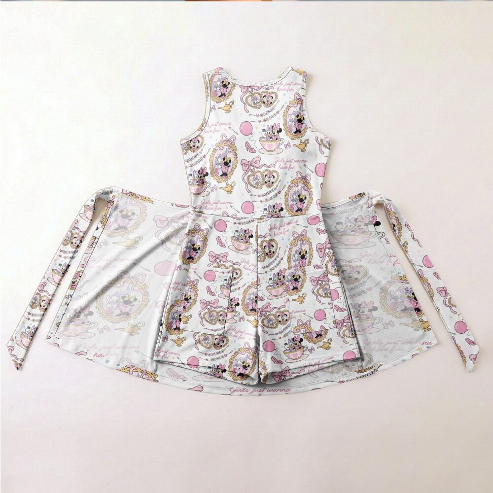 Whimsical Minnie Daisy Ride Tennis Dress, Tea Cups Carousel Design Skort Outfit, Magic Kingdom Summer Vacation Mothers Day Birthday Gear