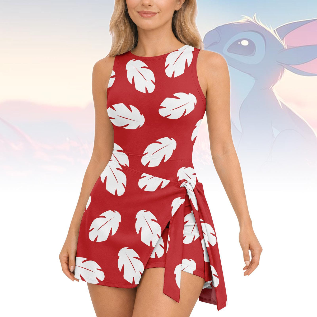 Lilo and Stitch Tennis Skirt, Disney Lilo Cosplay Skort, Disney Bound Running Skirt For Her, Tropical Hawaiian Athletic Wear, Summer Ou