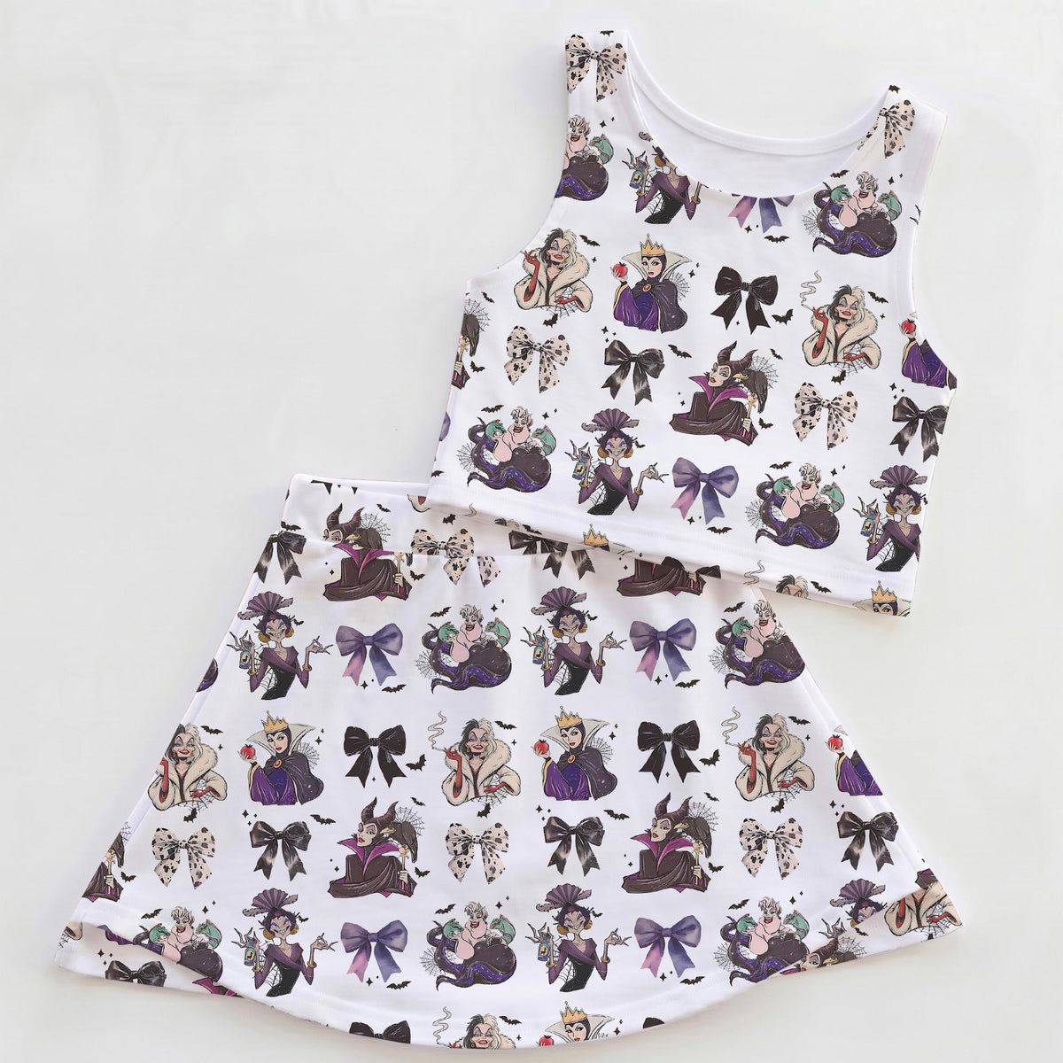 Disney Villains Activewear Set, Maleficent Ursula Cruella Dress, Girl Disneyland Skirt Set
