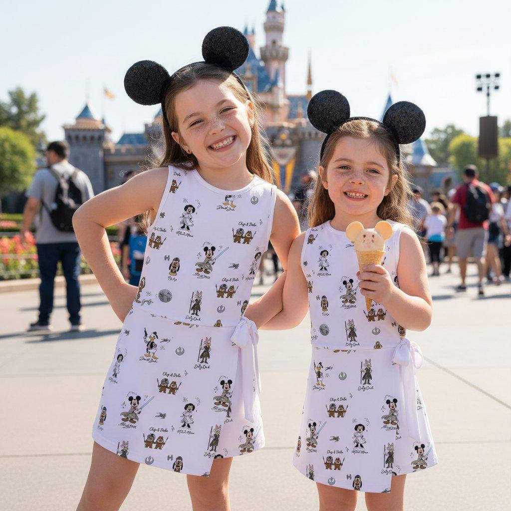Disney Star Wars Characters Mashup Tennis Dress, Mickey Minnie Chip Dale Jedi Skirt, Mickey and Friends Summer Outfit