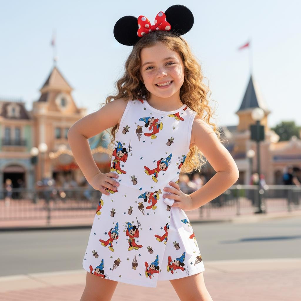Fantasia Mickey Mouse Women Dress, Walt Disney Sorcerer Mickey Tennis Dress, Magic Kingdom Vacation Outfit