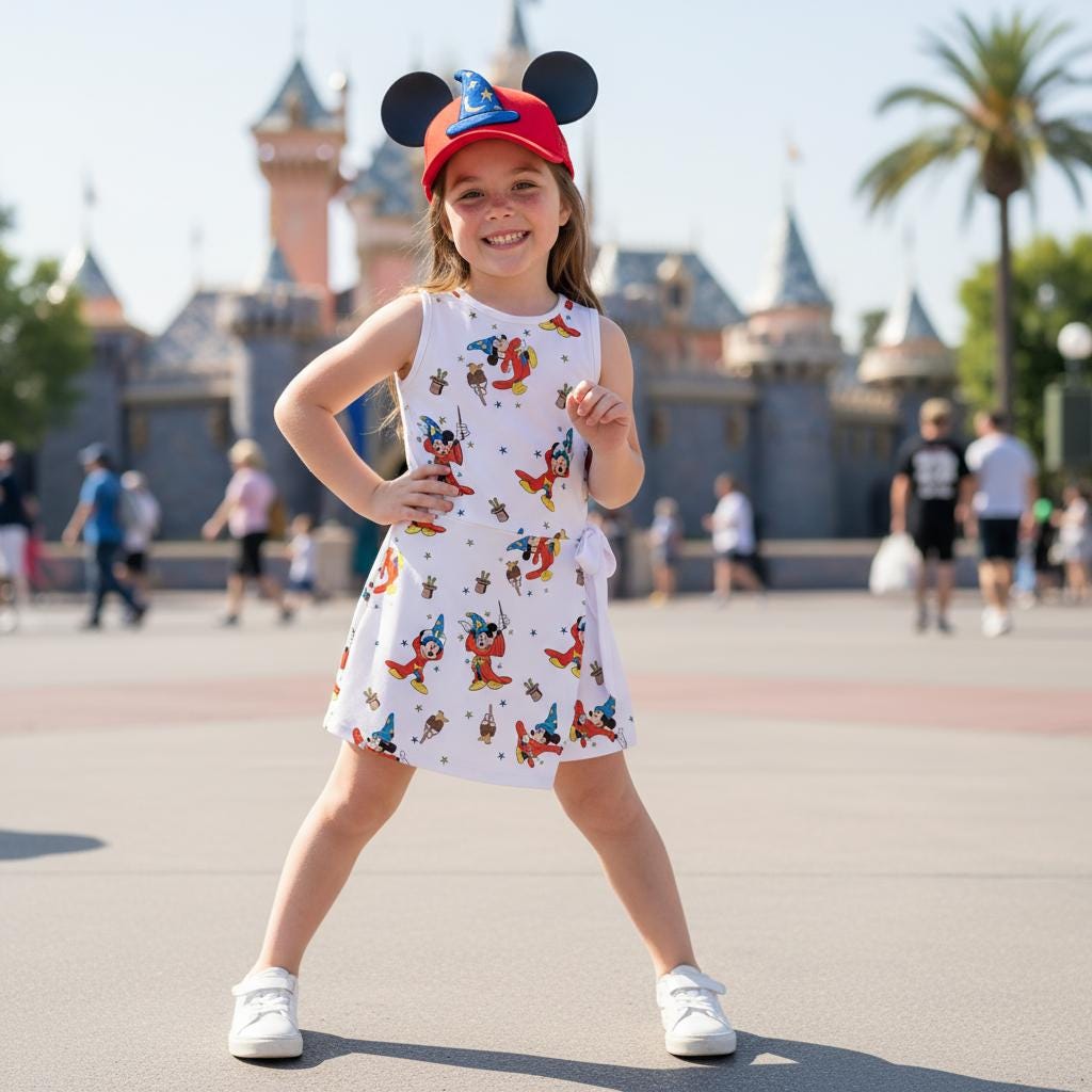 Fantasia Mickey Mouse Women Dress, Walt Disney Sorcerer Mickey Tennis Dress, Magic Kingdom Vacation Outfit