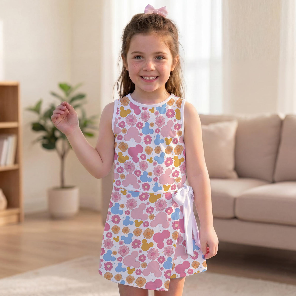 Floral Mickey Mouse Tennis Dress, Pink Daisy Mickey Ears Wrap Dress, Disneyland Trip Outfits