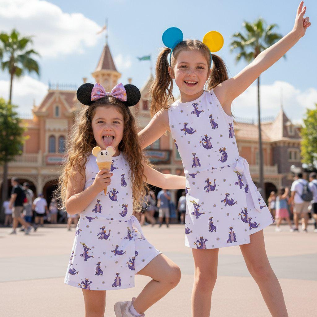 Figment Disney Dragon Tennis Dress, EPCOT Journey Into Imagination Dress Skirt, Magic Kingdom Vacation Outfits
