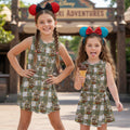 Mickey and Friends Safari Adventure Tennis Dress, Girls Olive Gingham Jungle Explorer Dress, Animal Kingdom Sportswear