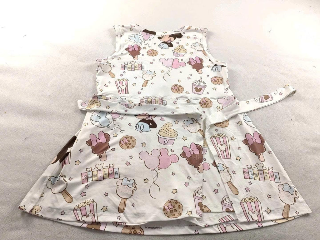 Mickey Mouse Snacks Pattern Tennis Dress, Disney Food Lover Gift, Magical Theme Park Outfit