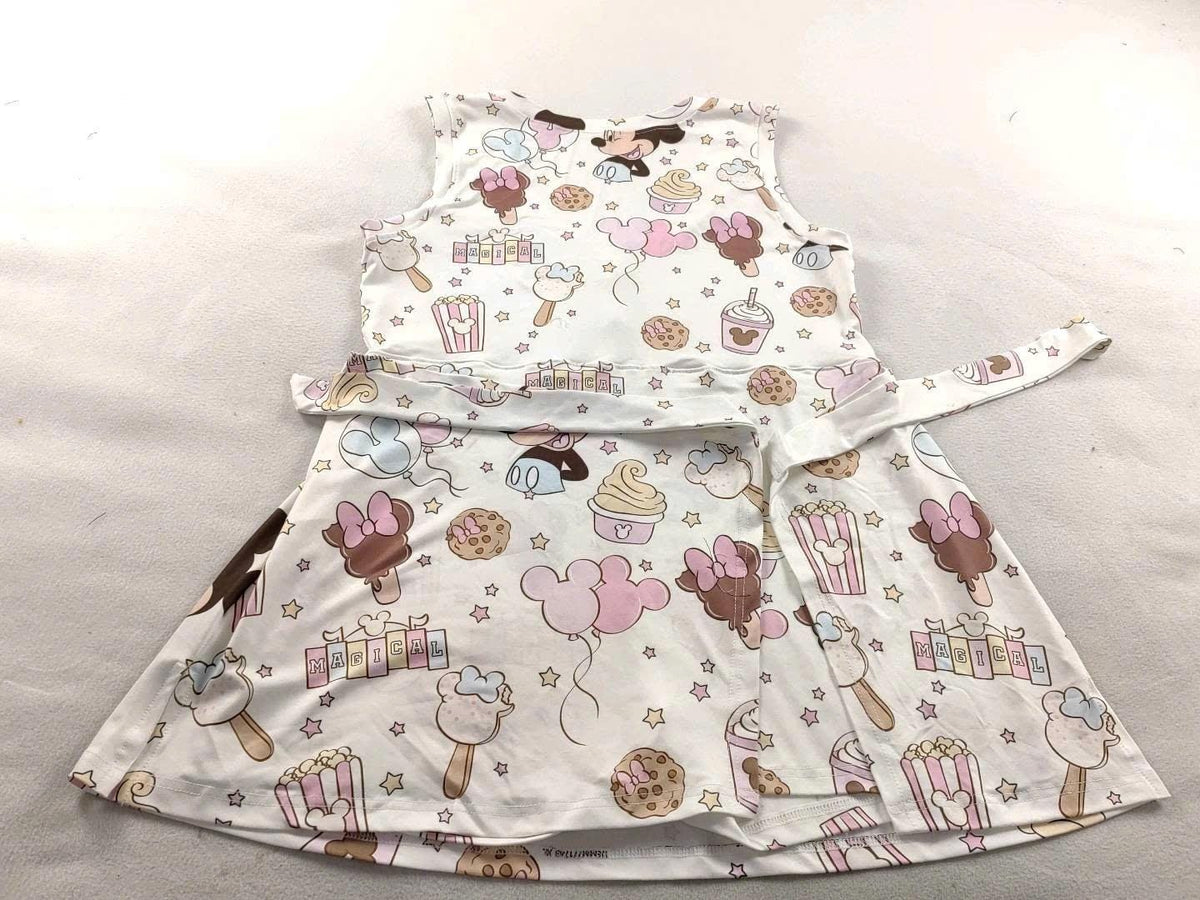 Mickey Mouse Snacks Pattern Tennis Dress, Disney Food Lover Gift, Magical Theme Park Outfit