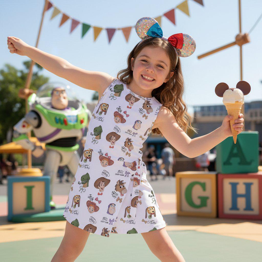 Toy Story Friends Tennis Dress, Disney Pixar Woody Buzz Jessie Slinky Dress, Matching Dress for Mommy and Me Disney Vacation Outfit