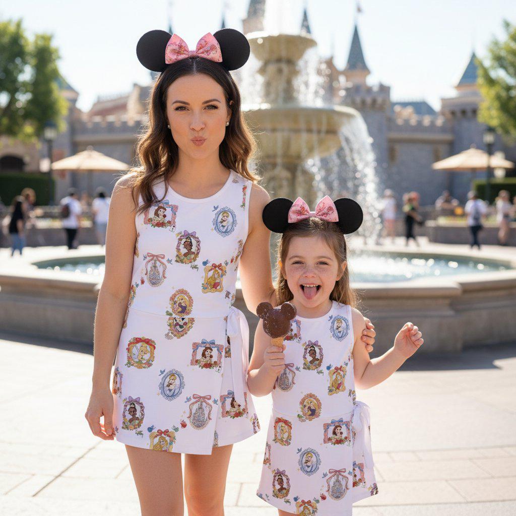 Disney Princess Portrait Tennis Dress, Cinderella Belle Jasmine Rapunzel Dress Skirt, Princess Frame Lover Gift