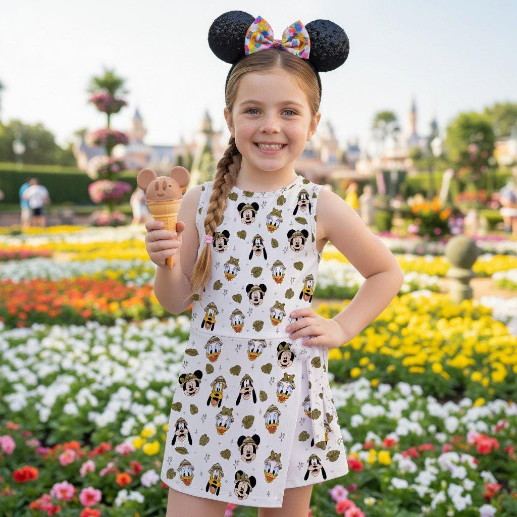 Mickey and Friends Safari Tennis Dress, Disney Animal Kingdom Outfit