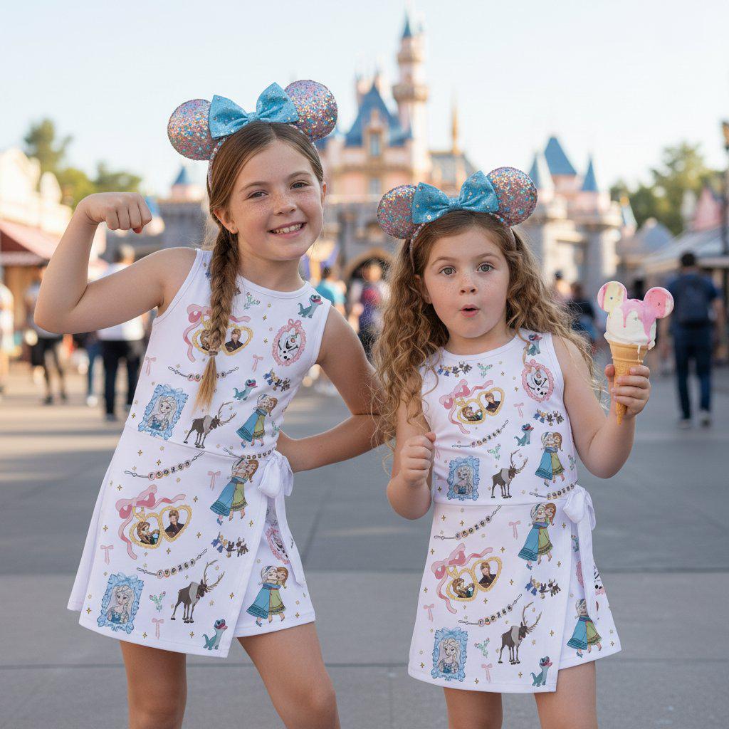 Disney Frozen Tennis Dress, Magical Elsa Anna Olaf and Sven Sportswear, Frozen Princess Skort Dress