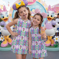 Disney Daisy Duck Tennis Dress, Kids Daisy Checkered Flower All-Over Print Dress