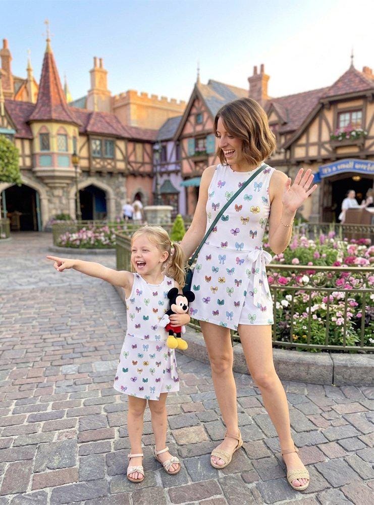Pastel Coquette Bows Disney Princess Tennis Dress, Belle Ariel Cinderella Bow Apparel Wrap Dress