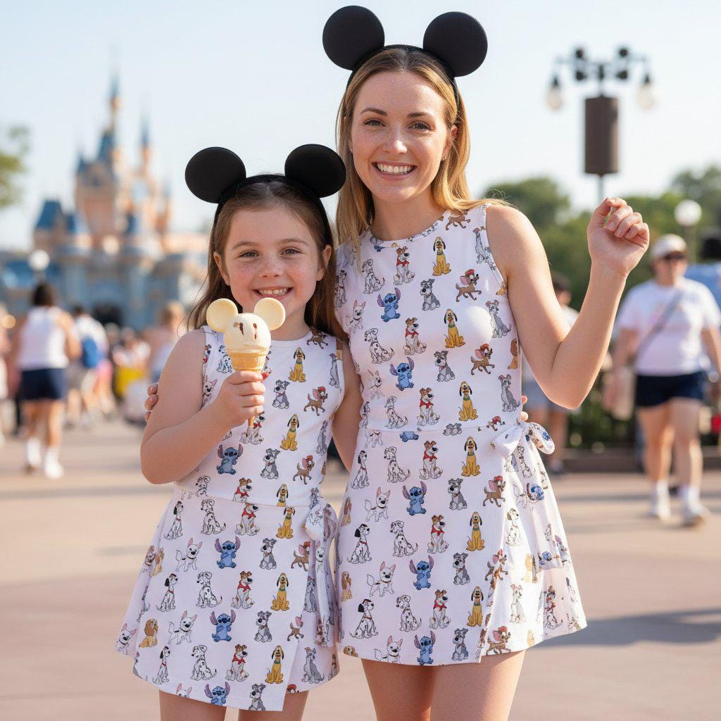 Disney Dogs Character Tennis Dress, Pluto Slinky Dog Lady and Tramp Wrap Dress, Dogs Lover Gift