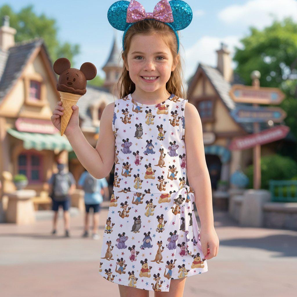 Winnie the Pooh Matching Mommy and Me Tennis Dress, Disney Mom and Daughter Outfits, Pooh Bear and Friends Apparel