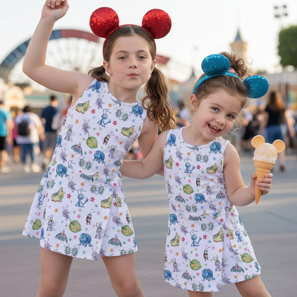 Disney A Bug's Life Tennis Dress, Flik Heimlich Princess Dot Francis Summer Playwear Outfits, Disney Pixar Activewear Skirt