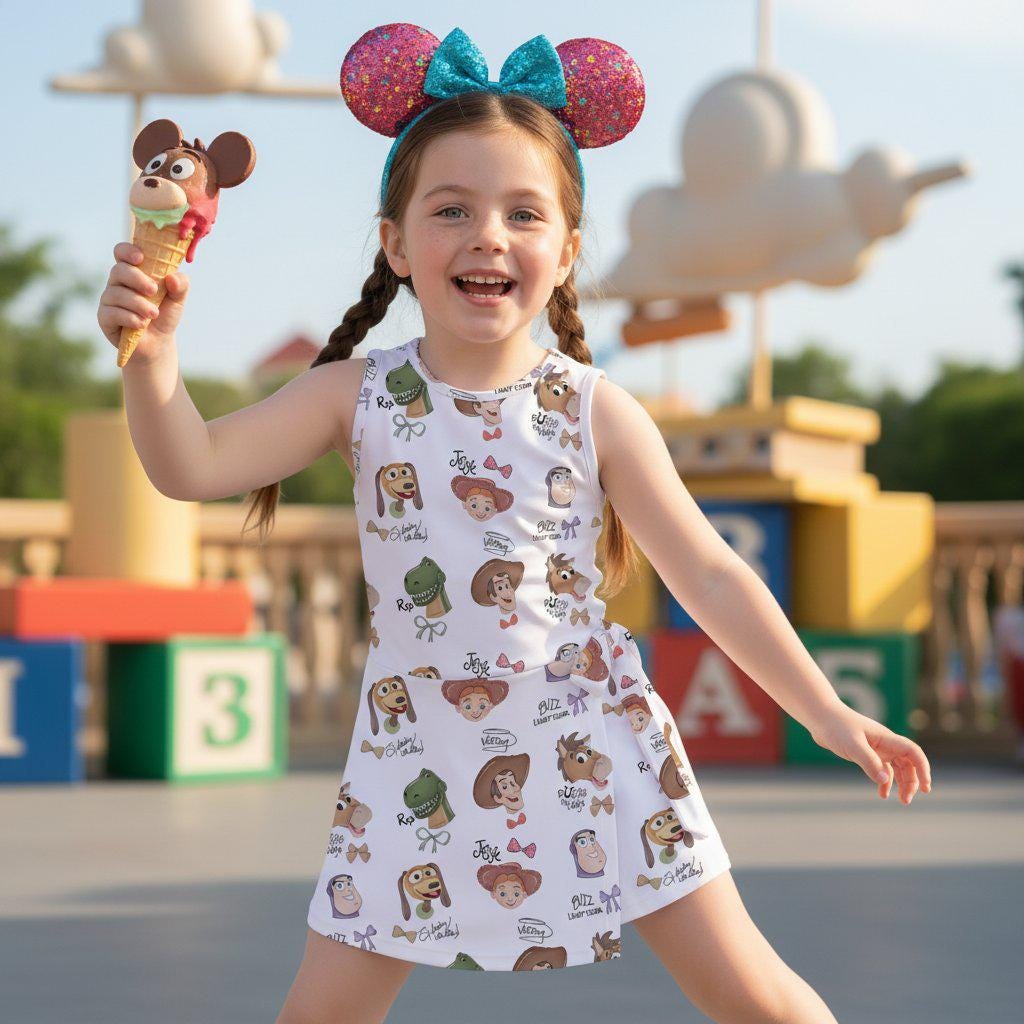 Toy Story Friends Tennis Dress, Disney Pixar Woody Buzz Jessie Slinky Dress, Matching Dress for Mommy and Me Disney Vacation Outfit