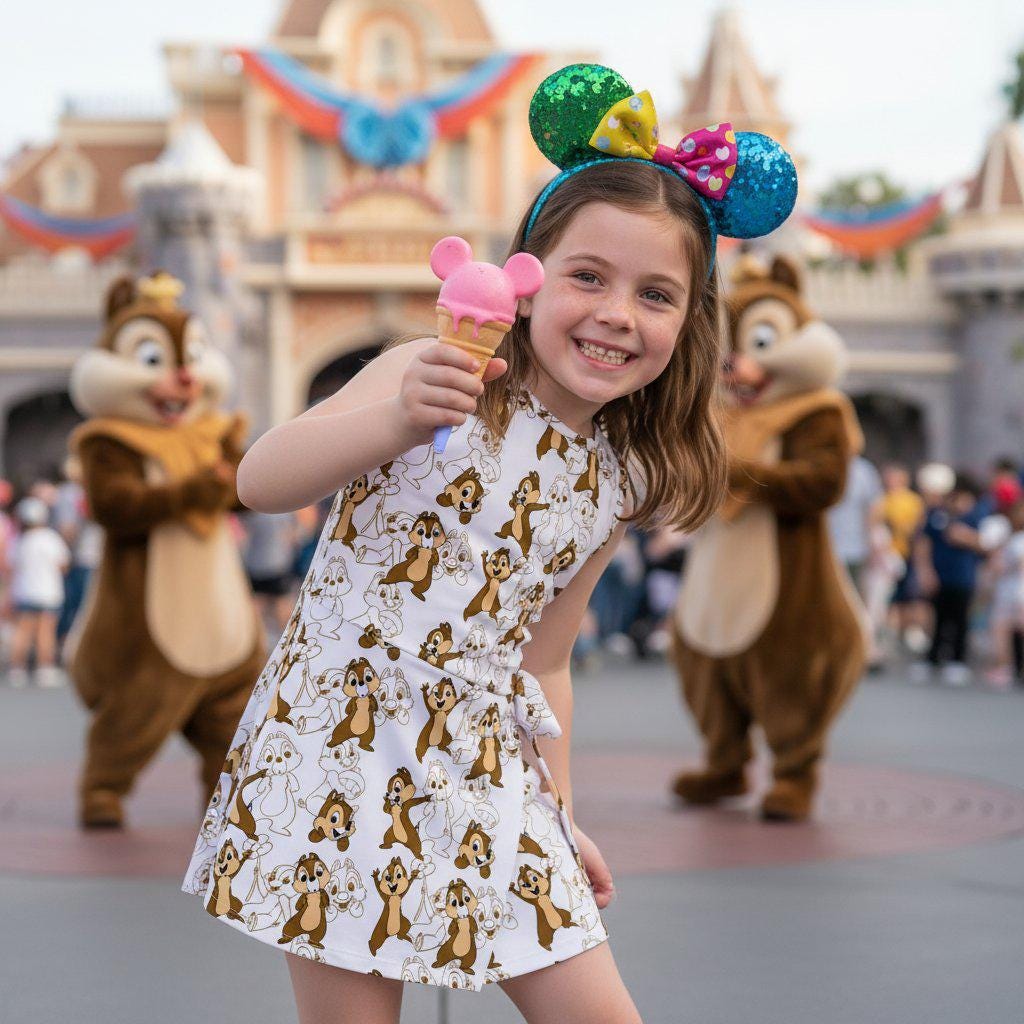 Disney Chip Tennis Dress, Disney Park Outfit for Mother and Daughter, Double Trouble Activewear Skirt
