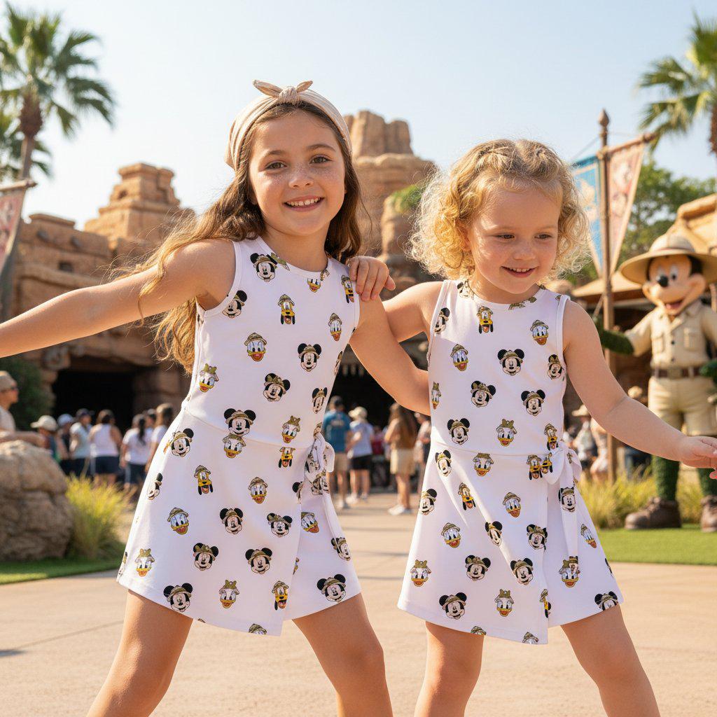 Mickey and Friends Safari Tennis Dress, Disney Animal Kingdom Trip Skort Dress