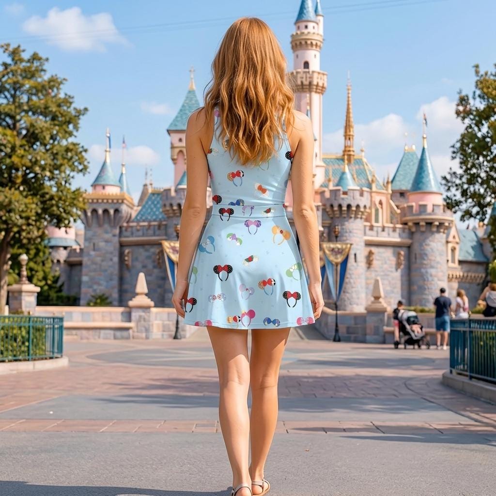 Magical Mouse Ears Tennis Dress Skirt, Disney Theme Park Skirt, Disneyland Vacation Trip Outfit, Magic Kingdom Skirt, Disney Active Dress