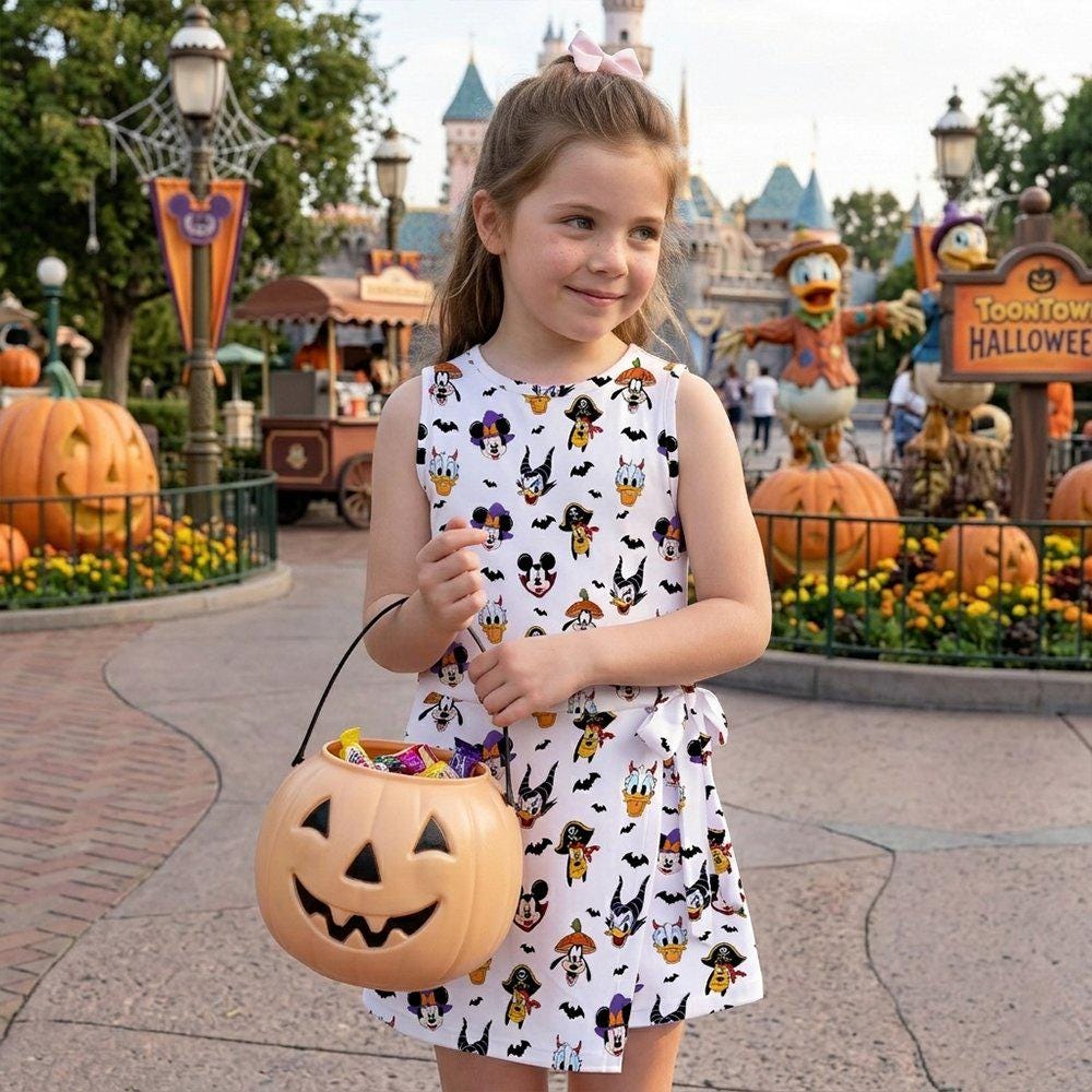 Spooky Disney Friends Tennis Dress, Mickey Minnie Goofy Witch Matching Outfits, Mother Daughter Halloween Dress