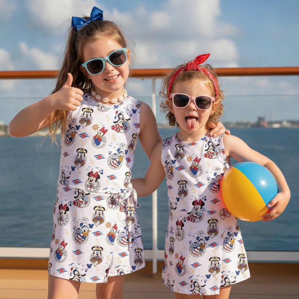 Disney Cruise Nautical Sailor Tennis Dress, Mickey Donald Minnie Summer Dress