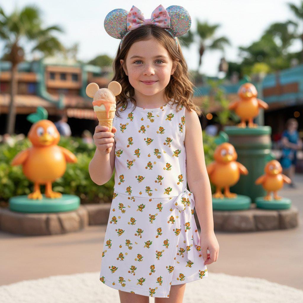 Disney Little Orange Bird Tennis Dress, Epcot Flower Garden Activewear Skirt, Florida Citrus Bird Apparel