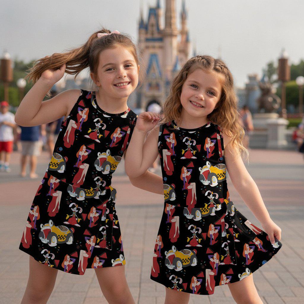 Who Framed Roger Rabbit Tennis Dress, Retro Roger Rabbit and Jessica Rabbit Activity Dress