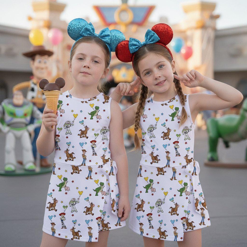 Toy Story Character Balloon Wrap Dress, Woody Buzz Lightyear Jessie Rex Apparel Disney Trip Outfit