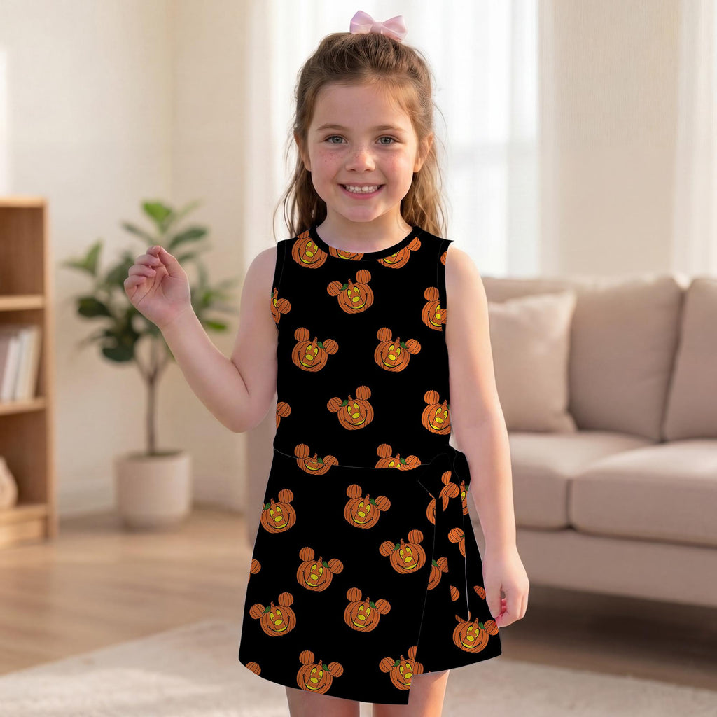 Mickey Mouse Pumpkin Tennis Dress, Spooky Mouse Ears Jack O Lantern Outfit