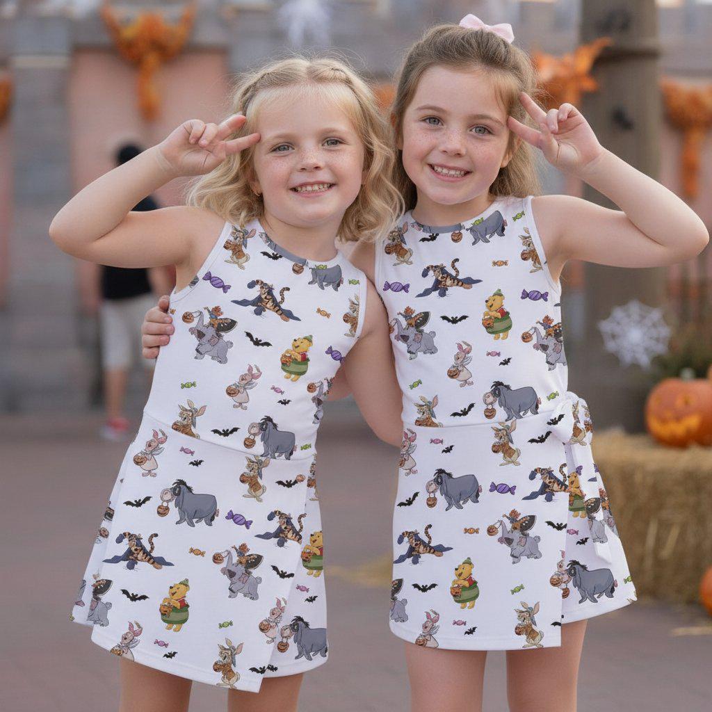Spooky Pooh and Friends Tennis Dress, Winnie the Pooh Halloween Dress