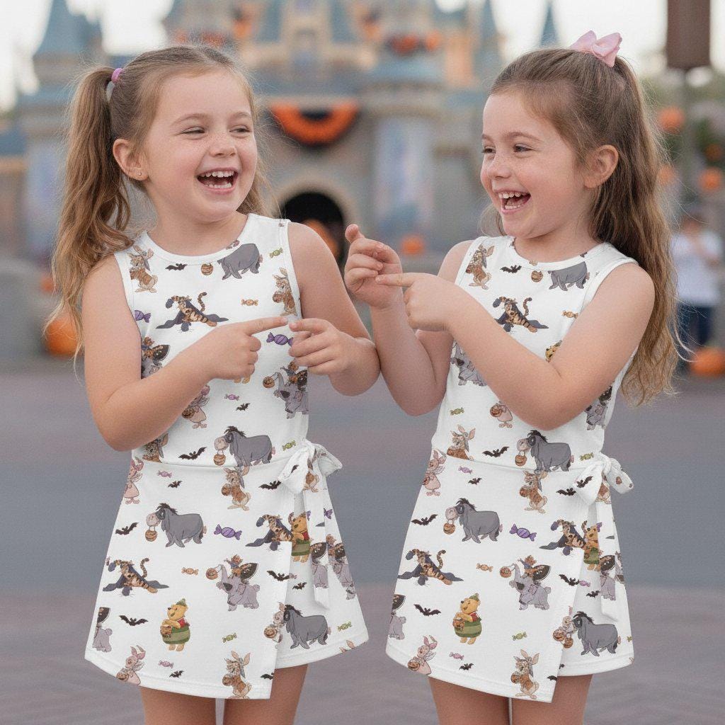 Spooky Pooh and Friends Tennis Dress, Winnie the Pooh Halloween Dress