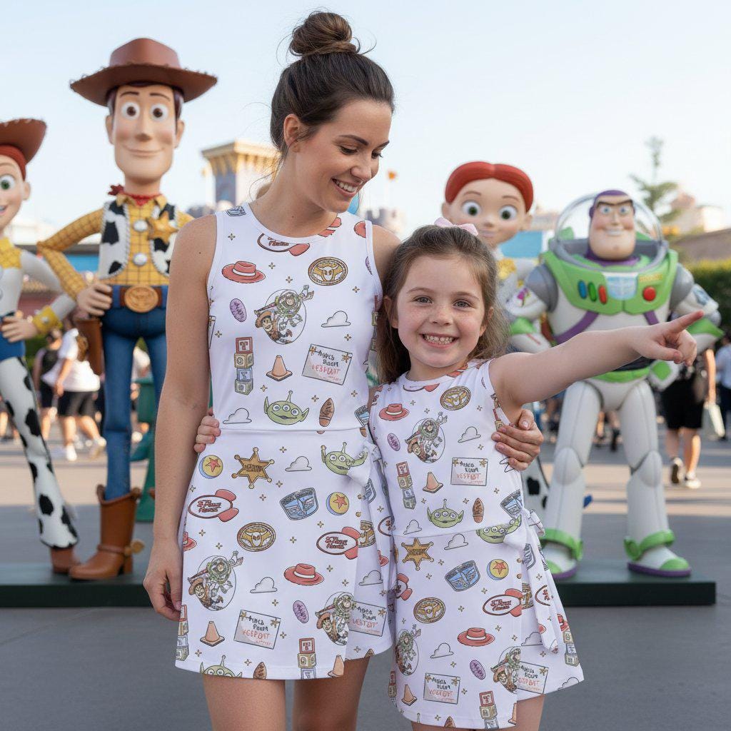 Toy Story Characters Tennis Dress, Woody Buzz Lightyear Andy Room Girl Skirt Dress