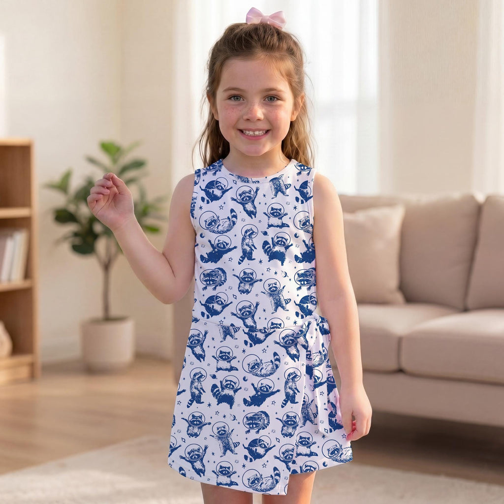 Space Raccoon Tennis Dress, Astronaut Raccoon Pattern Activewear, Galaxy Raccoon Lover Gift