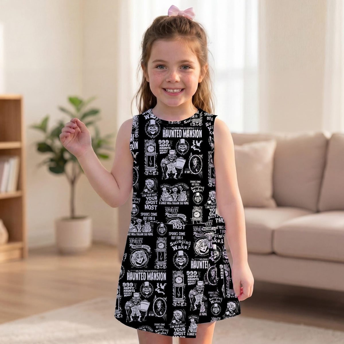 Welcome Foolish Mortals Haunted Mansion Girls Dress, Mickey Not So Scary Halloween Dress