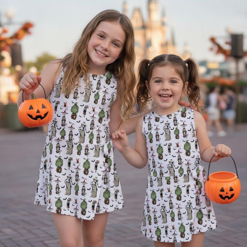 Nightmare Before Christmas Tennis Dress, Spooky Oogie Boogie Jack Skellington Skort Dress