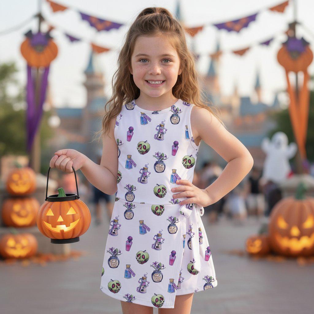 Disney Villains Poison Apple Tennis Dress, Watercolor Drink Me Poison Outfits, Evil Queen Halloween Activewear Set