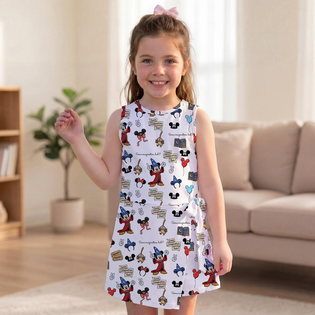 Mickey Some Imagination Huh Tennis Dress, Mickey Magic Broom Activewear Skirt, Mouse Ears Disney Girls Summer Skort