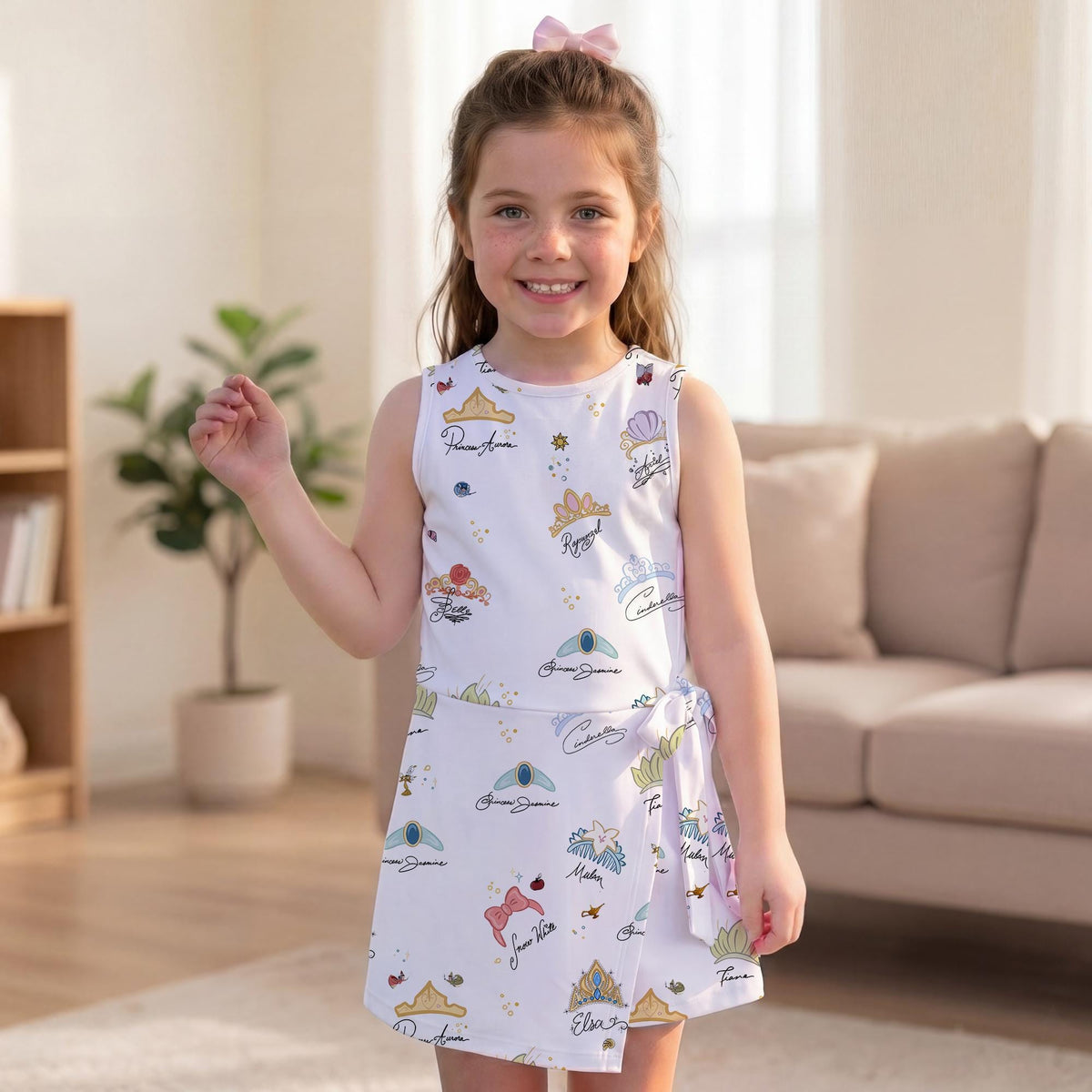 Disney Princess Crown Signatures Tennis Dress, Ariel Belle Cinderella Skater Dress