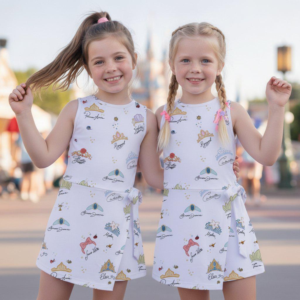 Disney Princess Crown Signatures Tennis Dress, Ariel Belle Cinderella Skater Dress