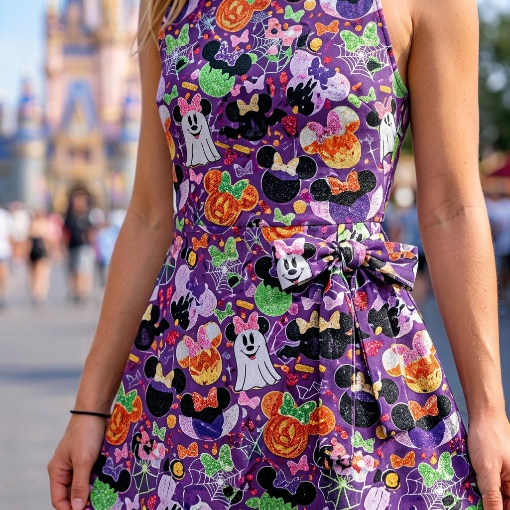 Halloween Sparkly Mouse Ghost Pumpkin Tennis Dress Skirt, Disneyland Halloween Outfit, Mickey's Not So Scary Dress, Spooky Disney Park Dress