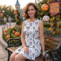 Mickey and Friends Halloween Sketch Tennis Dress, Vintage Disney Spooky Sleeveless Wrap Dress