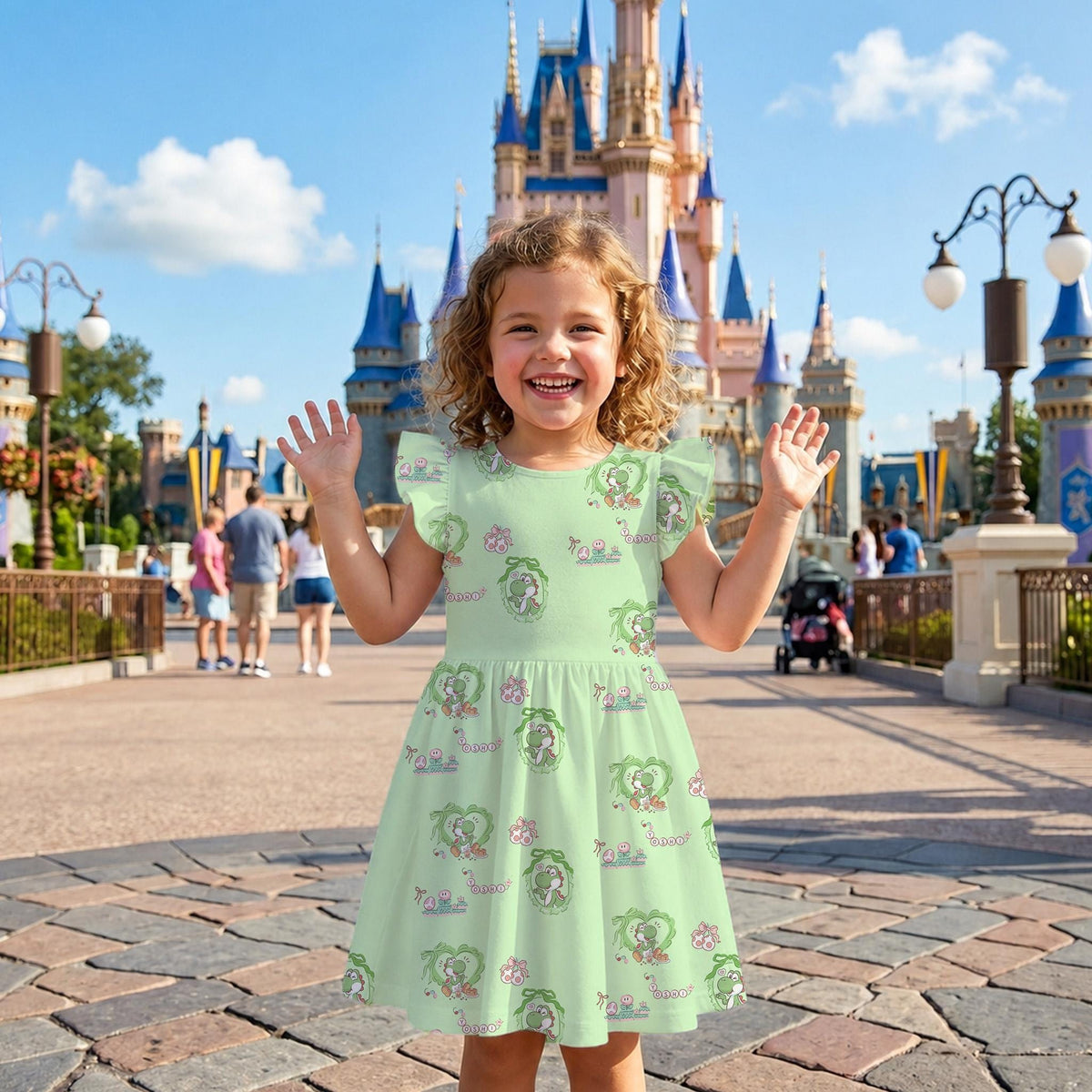 Yoshi Video Games Character Matching Dress, Childhood Game Cruise Women Dress, Video Game Skirt For Women, Video Games Sport Dress