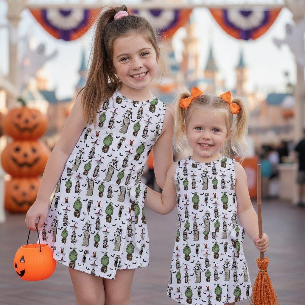 Nightmare Before Christmas Tennis Dress, Spooky Oogie Boogie Jack Skellington Skort Dress