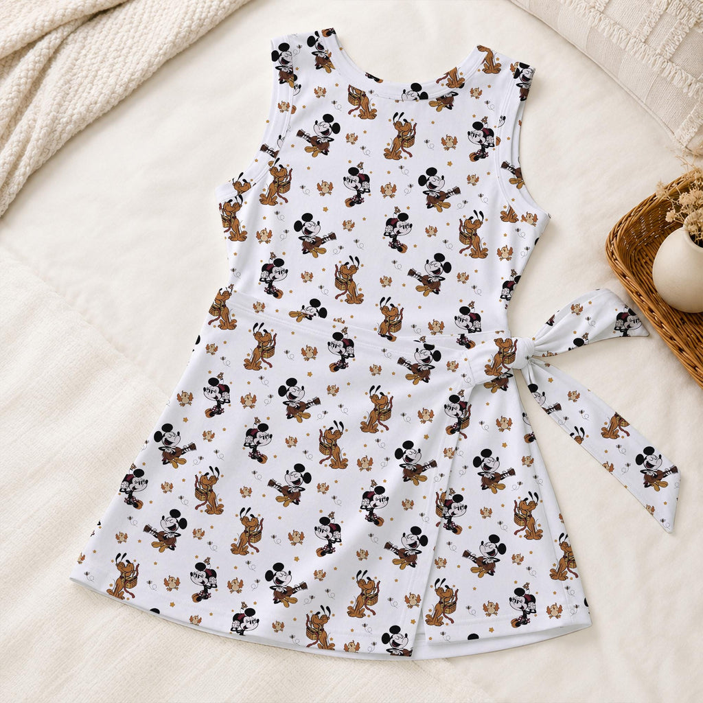Mickey Minnie Pluto Tennis Dress, Mickey Friends Pattern Activewear, Autumn Mickey Picnic Skirt, Magical Trip Matching Outfit