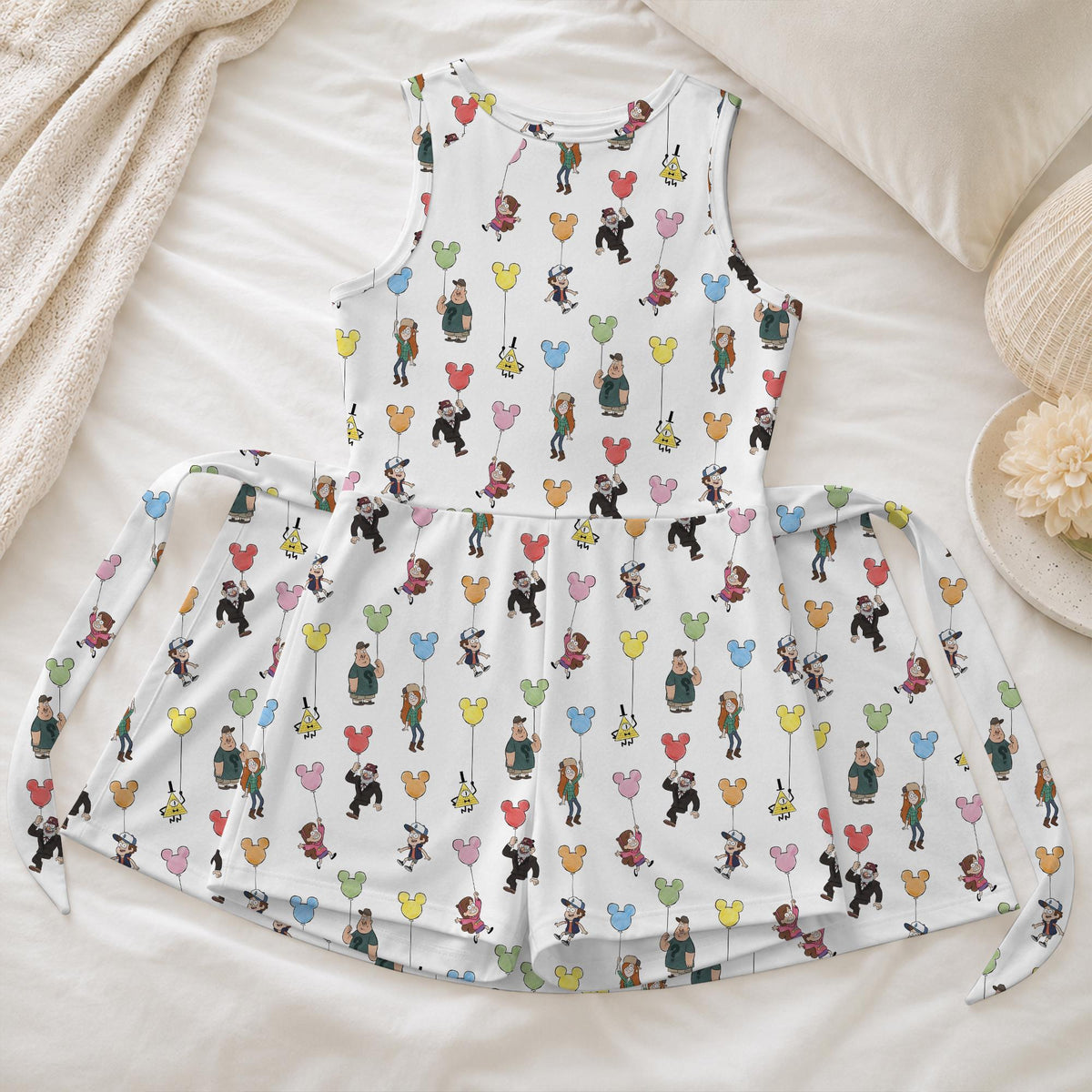 Gravity Falls Tennis Dress, Dipper Mabel Bill Cipher Activewear, Gravity Falls Mickey Balloon Pattern Skirt