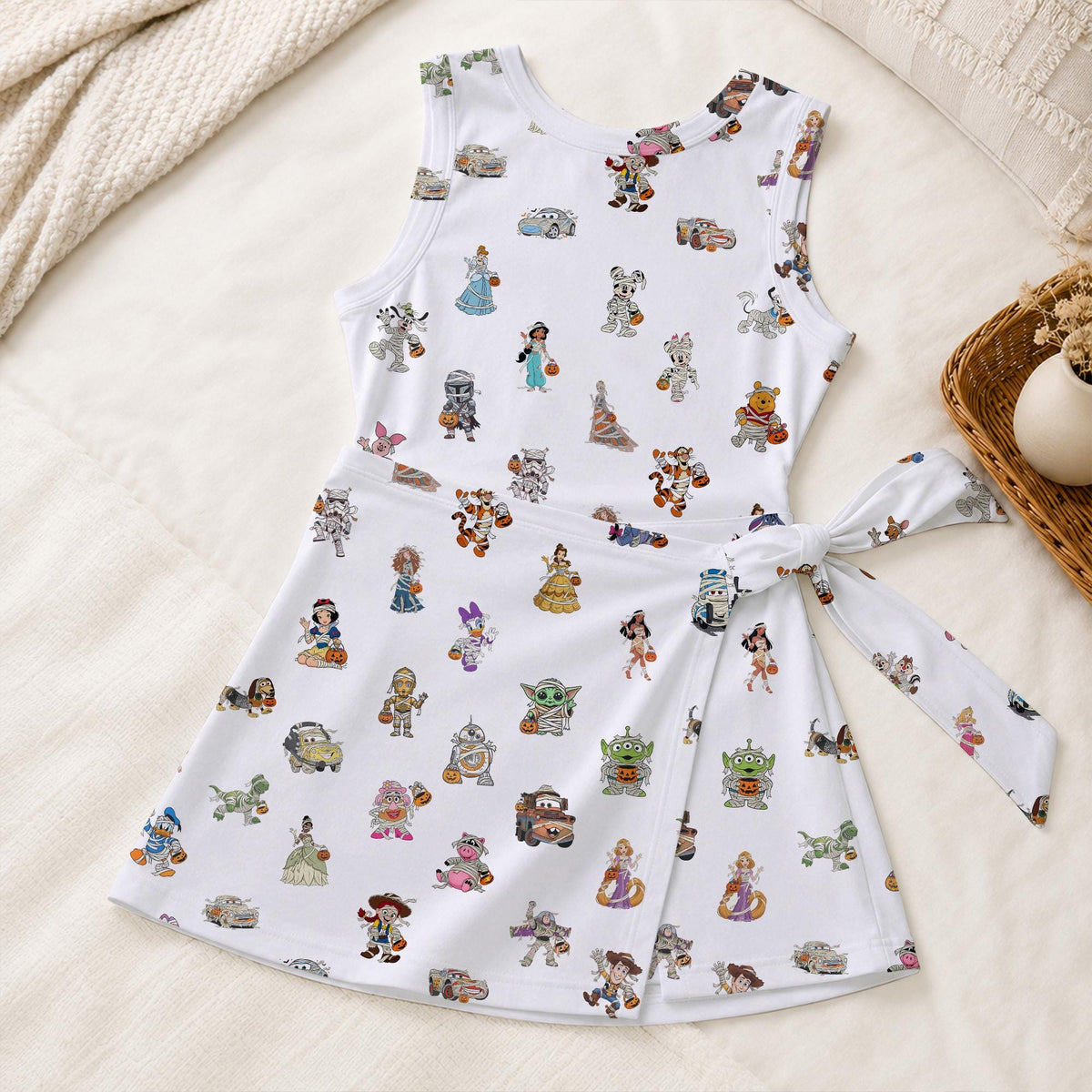 Halloween Magical Character Tennis Dress, Spooky Princess Mickey Mandalorian Costume Activewear, Mummy Pixar Friends Skirt
