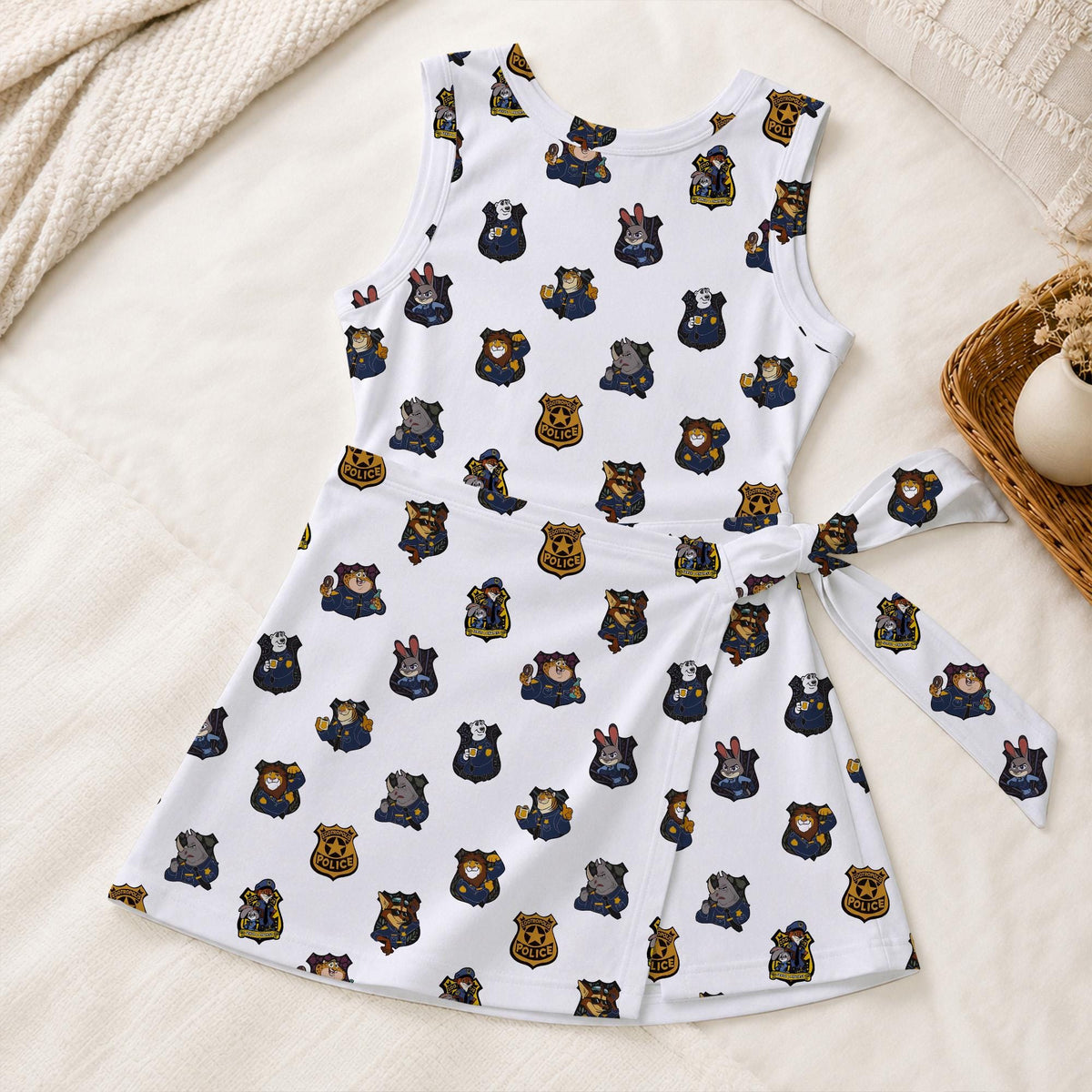 Zootopia Police Officers Pattern Tennis Dress, Judy Hopps Nick Wilde Police Badge Activewear, Animals Kingdom Matching Skirt
