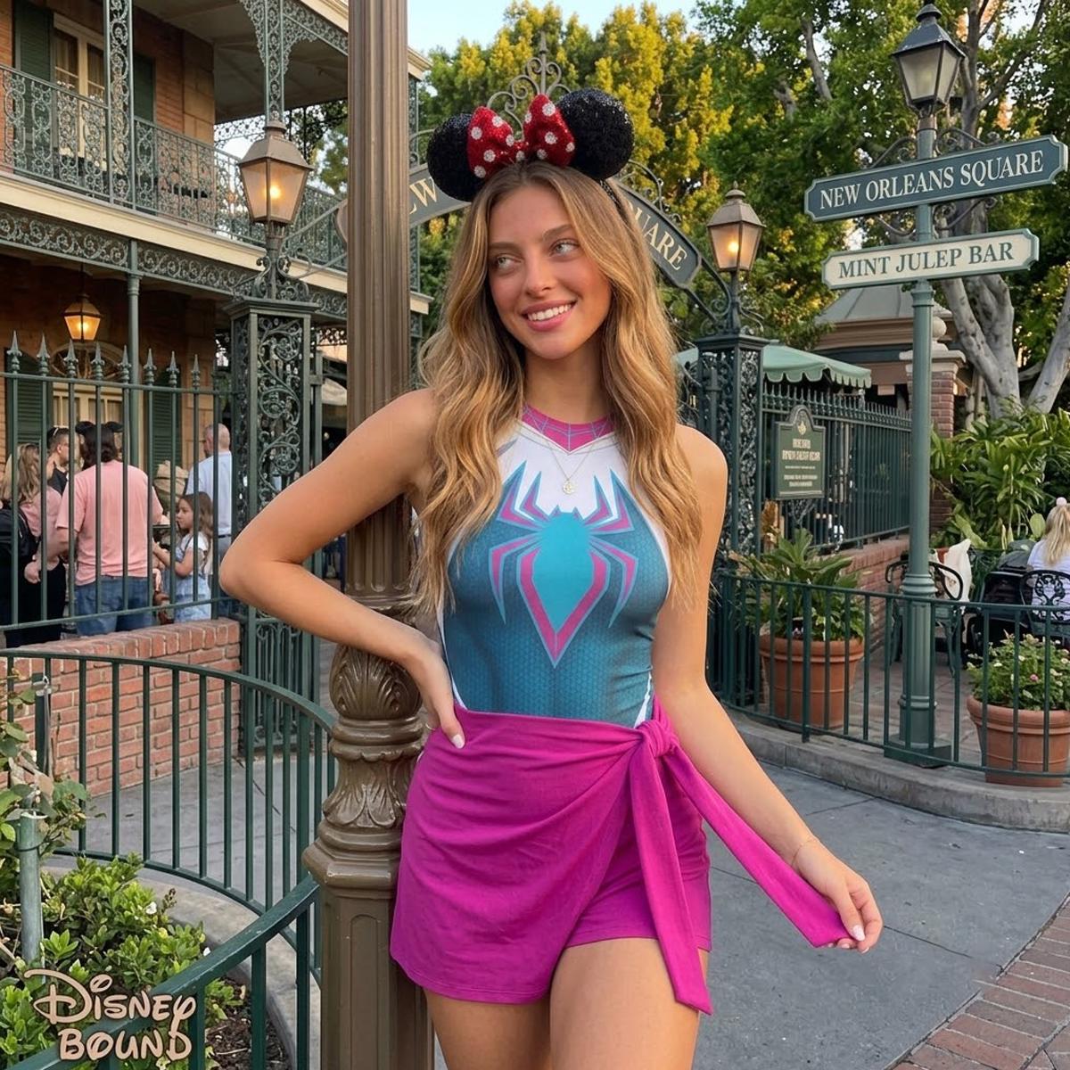 Halloween Gwen Stacy Tennis Dress Skirt, Ghost Spidey Superhero Dress, Superhero Costume Outfit, Halloween Party 2026 Girls' Trip Dress